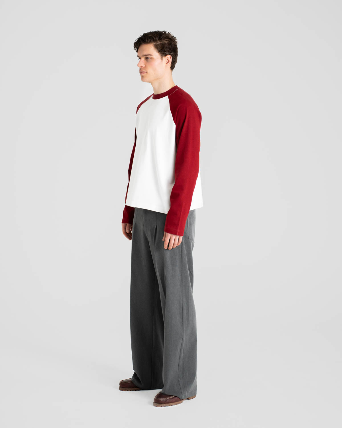 Raglan Longsleeve T-shirt White/Bordeaux